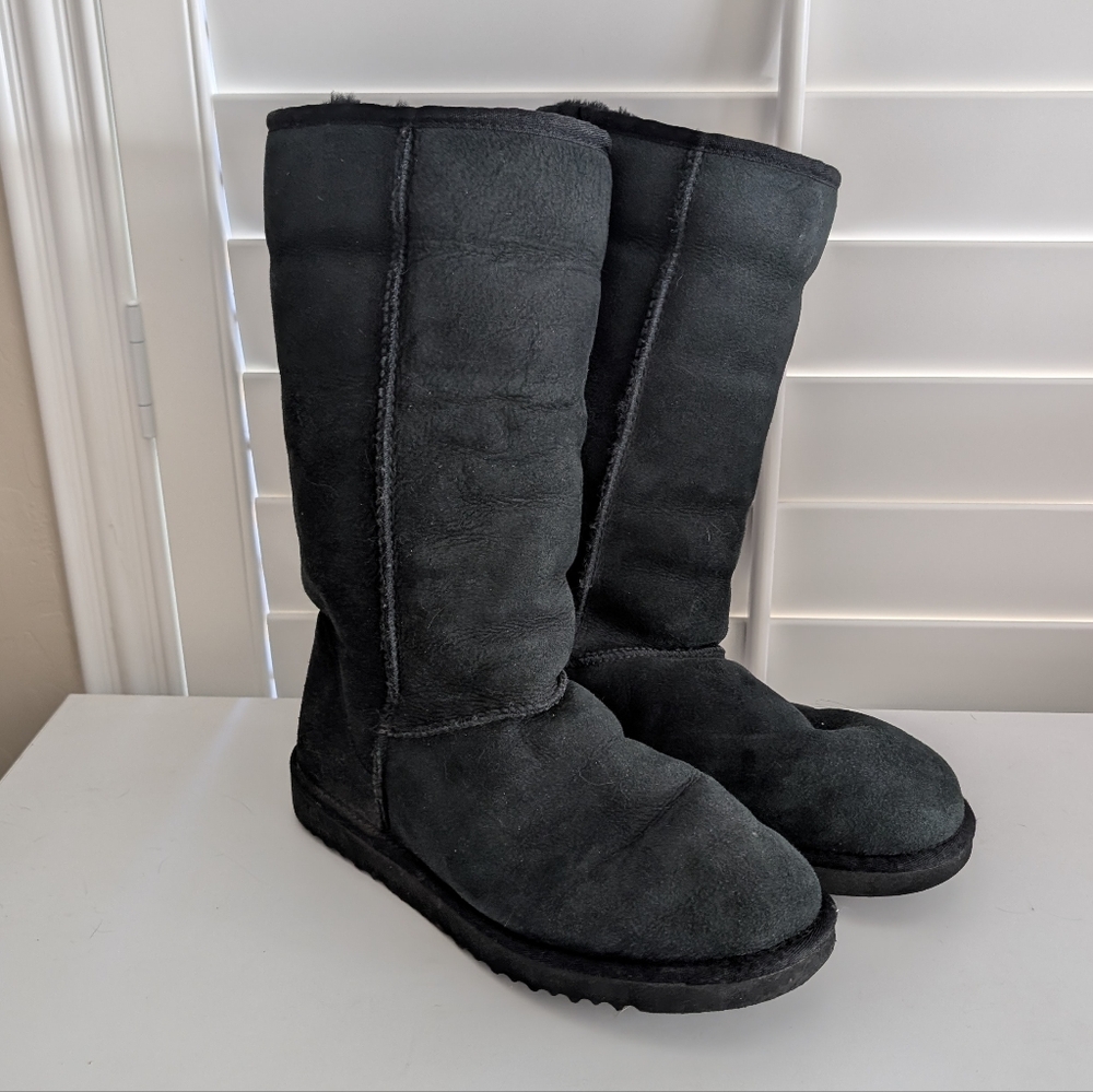 Ugg Tall Black Suede Classic Boots